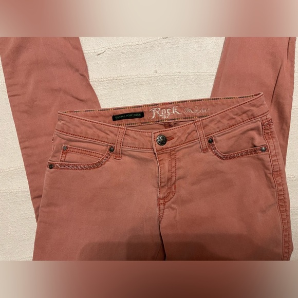 Pink Rock 47 Wrangler Skinny Jeans Women’s 5 Ultra Low Rise 5x31 - Picture 8 of 9